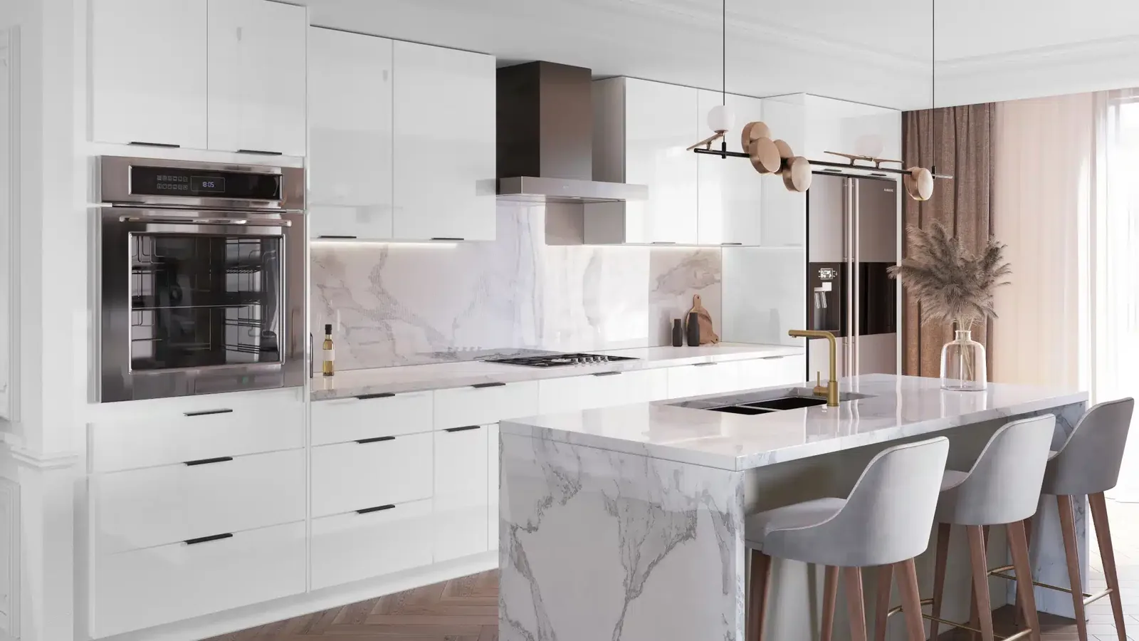 Gloss Bianco Kitchen in Herndon, VA